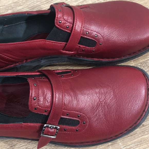 Dromedaris Womens Size 38 Red Leather Portugal Comfort Shoes Slip On Loafers - Picture 10 of 16